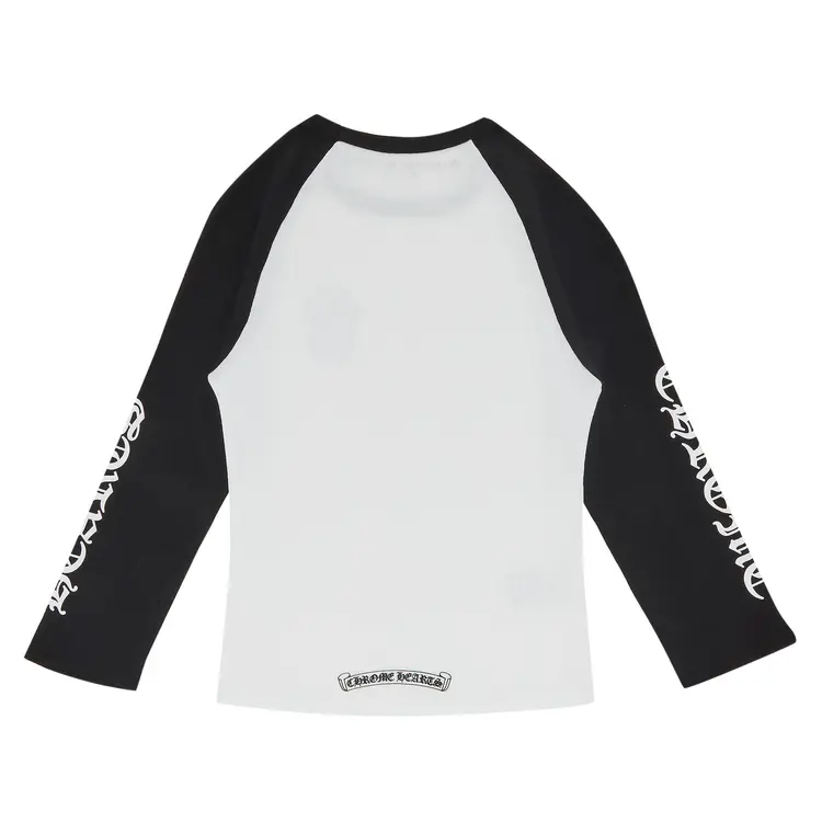 Chrome Hearts Dagger Long-Sleeve Baseball 3/4 Shirt White/Black