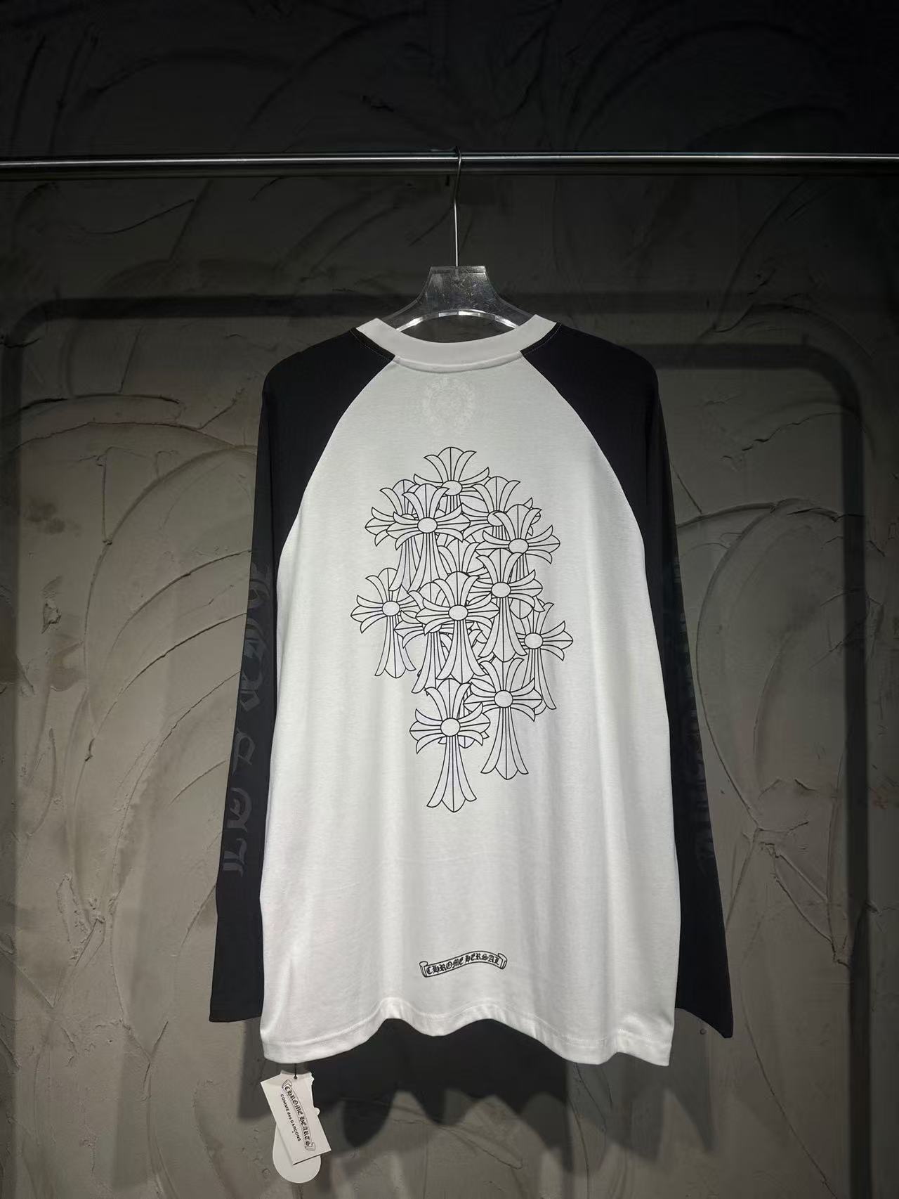 Chrome Hearts Long-Sleeve Shirt White/Black Y83#