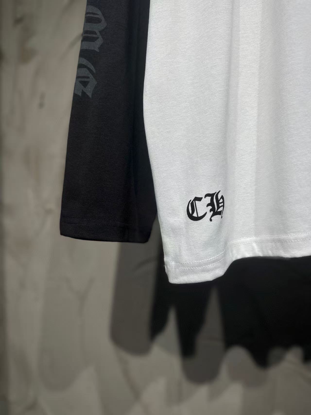 Chrome Hearts Long-Sleeve Shirt White/Black Y83#
