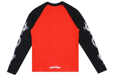 Chrome Hearts Neck Logo Baseball Shirt Red/Black 02