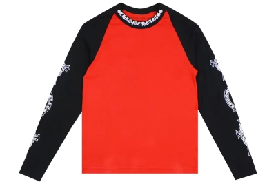 Chrome Hearts Neck Logo Baseball Shirt Red/Black 01