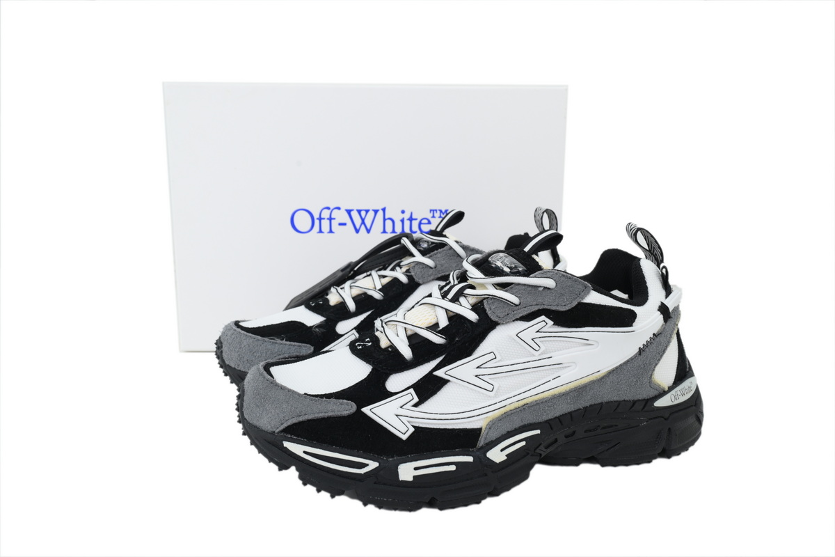 OFF WHITE Be Right Back Suede Sneaker White Black OMIA295S26LEA0010110