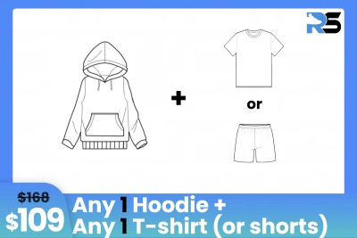 Combo: $109 Get 1 Hoodie and 1 T-shirts (or shorts) 01