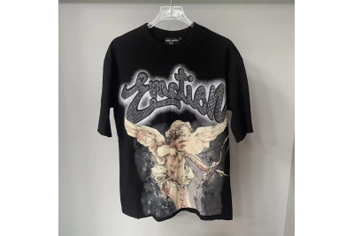 MIXED EMOTION Black Rhinestone Cropped Tee 01