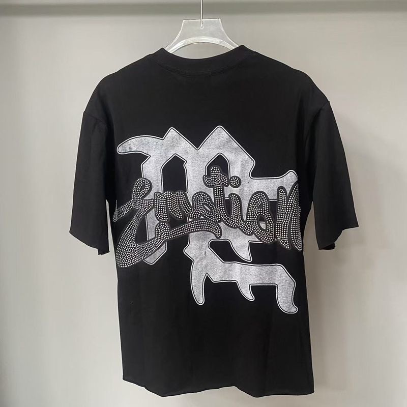 MIXED EMOTION Black Rhinestone Cropped Tee