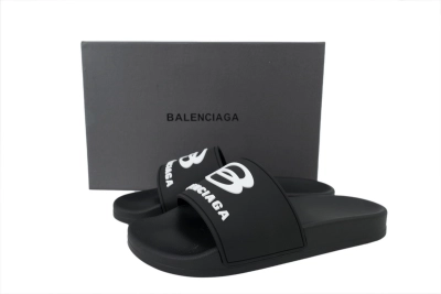 Balenciaga Sandal Rubber Pool Slide Black 01