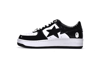 A Bathing Ape Bape Sta Low Black White 1I70-291-001/1I70-191-002 01
