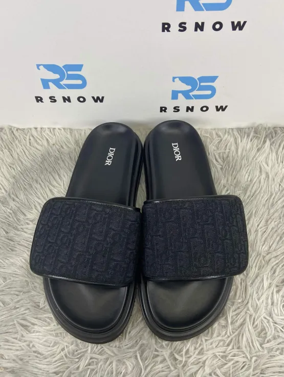 Fake Dior Alpha Sandal Oblique Black