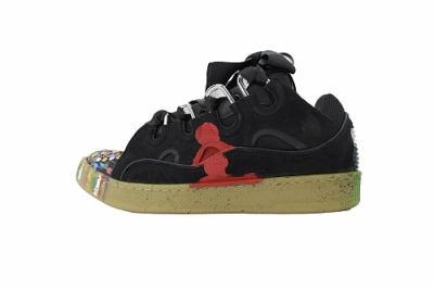 Lanvin Leather Curb Black Graffiti 01