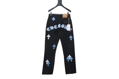 black Chrome Hearts cross-patch jeans 02