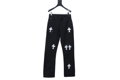 Chrome Hearts Cross Patch Black Jeans 01