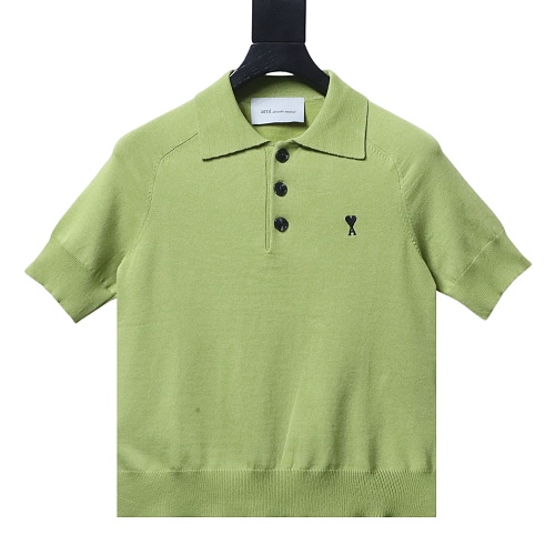 AMI Paris Ami de Cœur Green Polo