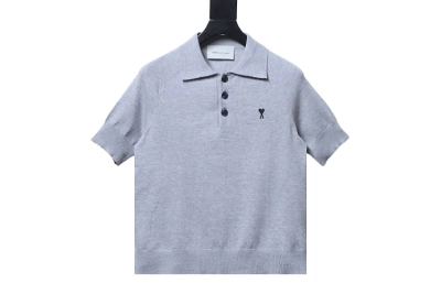 AMI Paris Ami de Cœur Grey Polo 01