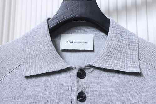 AMI Paris Ami de Cœur Grey Polo