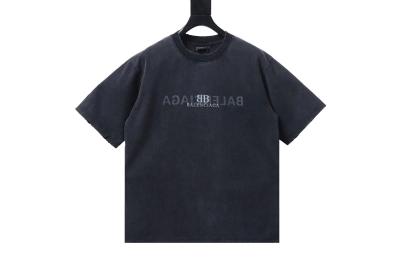 Balenciaga Logo Print T-shirt Black 01