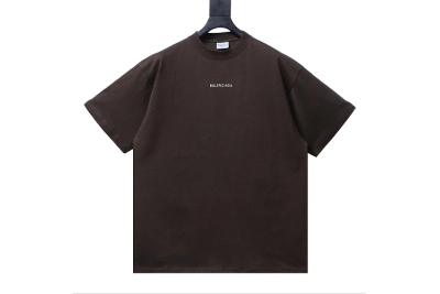 Balenciaga Logo Print T-shirt Brown 01