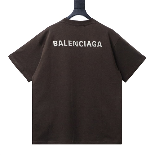 Balenciaga Logo Print T-shirt Brown