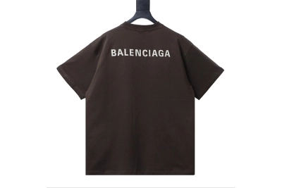 Balenciaga Logo Print T-shirt Brown 02