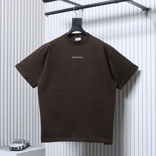 Balenciaga Logo Print T-shirt Brown