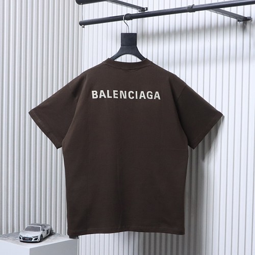 Balenciaga Logo Print T-shirt Brown