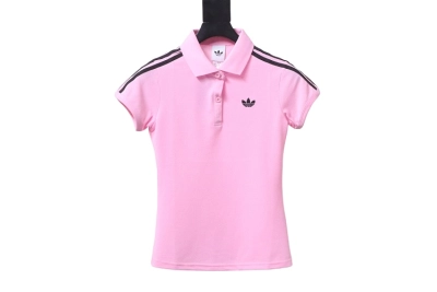 Adidas logo polo shirt pink 01