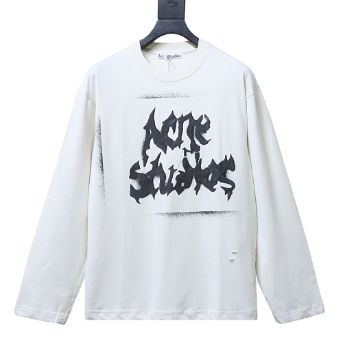 AC Logo long-sleeve gothic t-shirt white