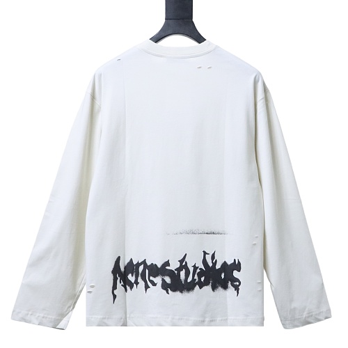AC Logo long-sleeve gothic t-shirt white