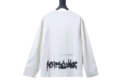 AC Logo long-sleeve gothic t-shirt white 02