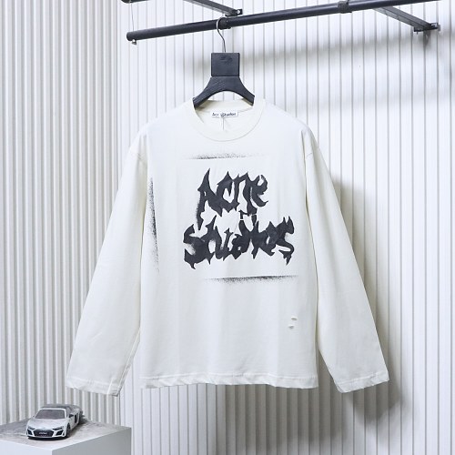 AC Logo long-sleeve gothic t-shirt white