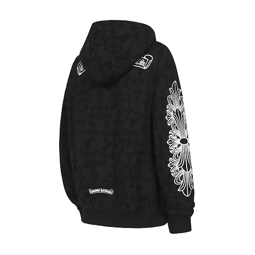 Chrome Hearts Horseshoe Floral Cross-Sleeve Hoodie K03