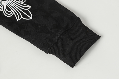 Chrome Hearts Horseshoe Floral Cross-Sleeve Hoodie K03