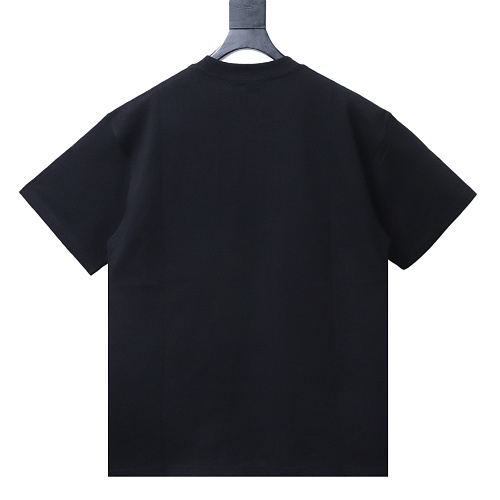 RS designed red heart T-shirt Black