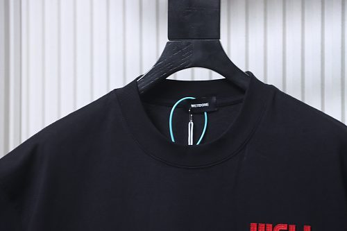 RS designed red heart T-shirt Black