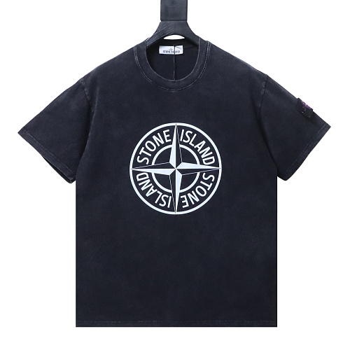 Stone Island print T-shirt i black