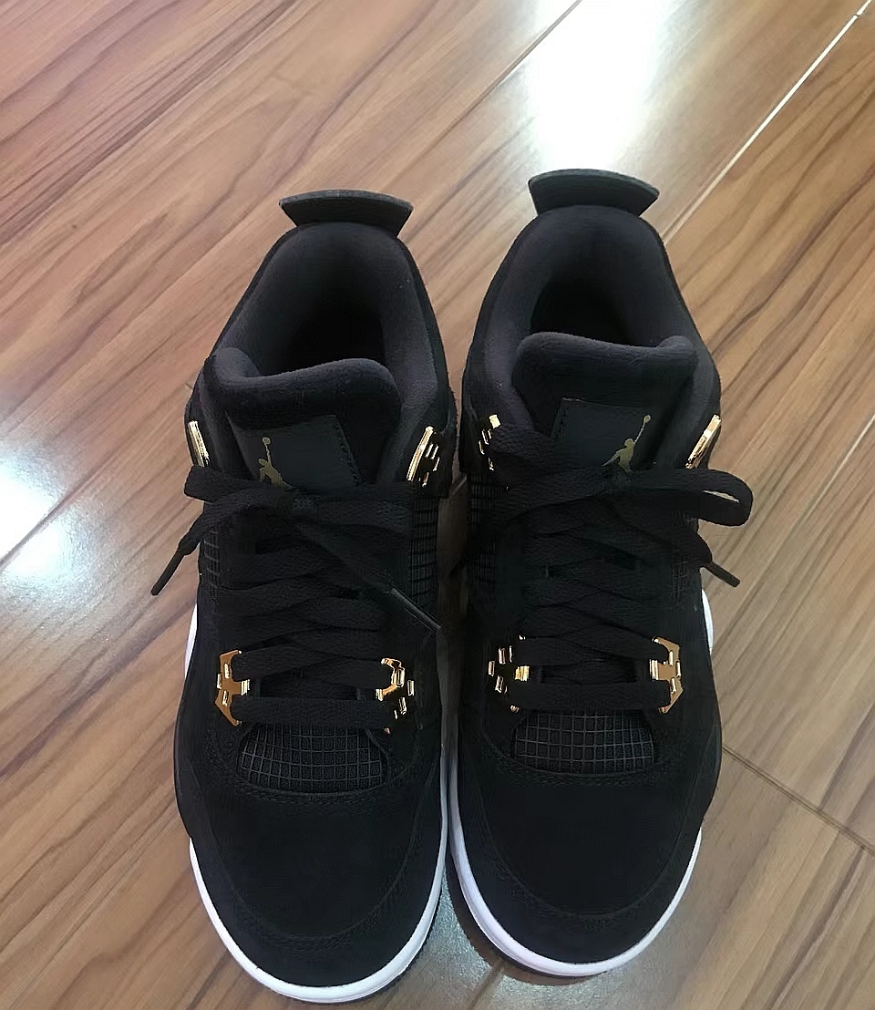 Jordan 4 Black and Gold Reps Sneakers 308497-032 review Ame