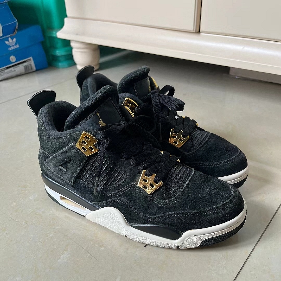 Jordan 4 Black and Gold Reps Sneakers 308497-032 review asonu