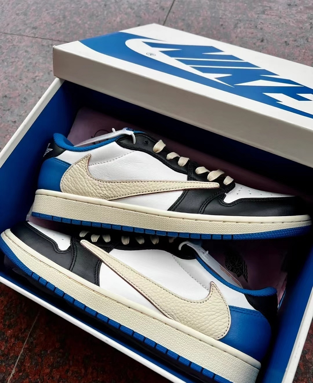 Travis Scott x Fragment Design x Air Jordan 1 Retro Low Rep Sneaker DM7866-140 review Maggs