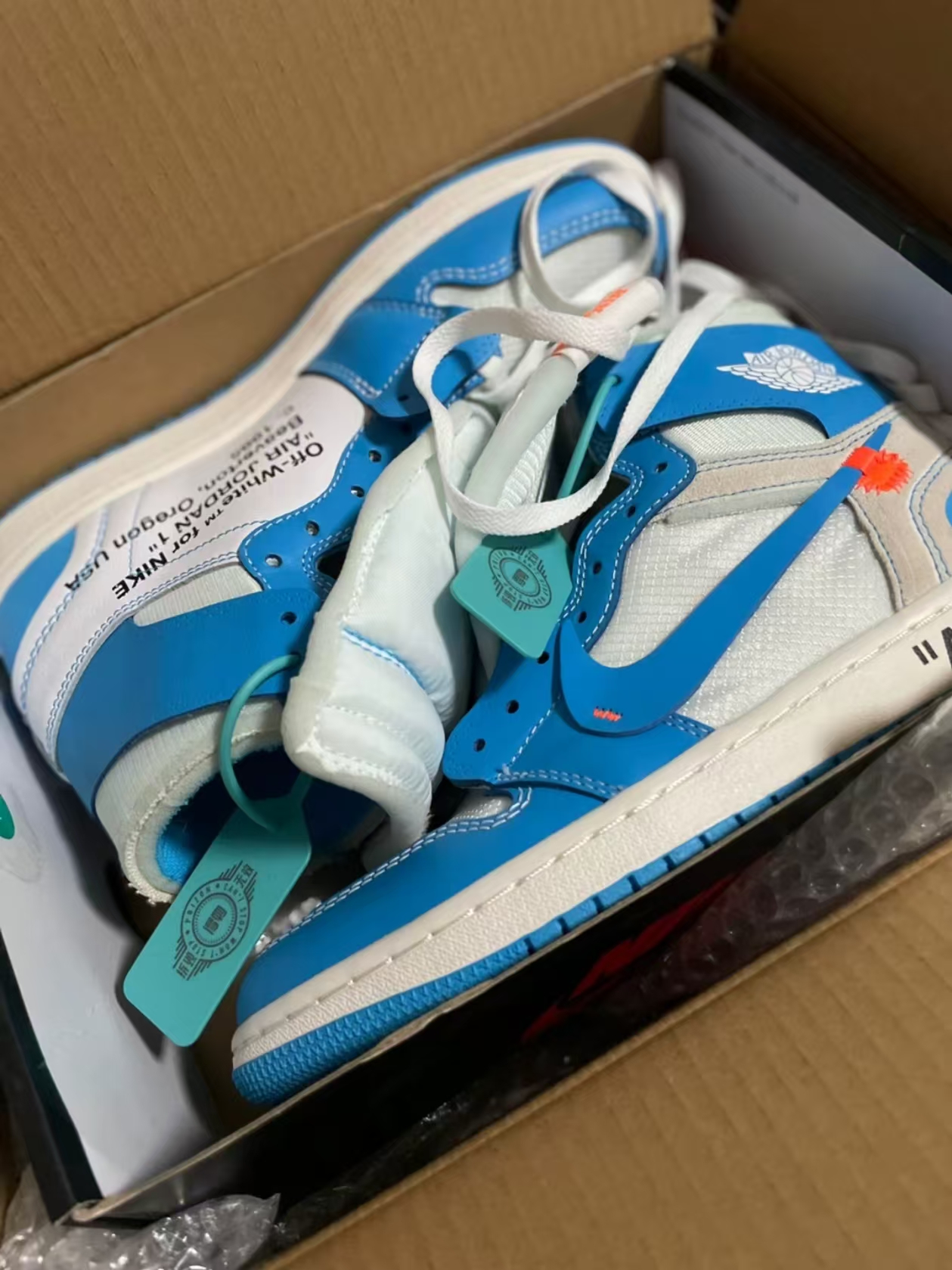 Jordan 1 Retro High Off White University Blue RSNOW AQ0818-148 review Austin