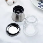 304 Household Stainless Steel Glass Pepper Grinder  Sea Salt Pepper Powder Manual Grinding Bottle Black Pepper Grinder
