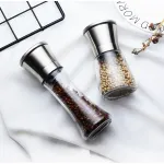 304 Household Stainless Steel Glass Pepper Grinder  Sea Salt Pepper Powder Manual Grinding Bottle Black Pepper Grinder