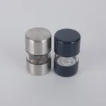 Double-end 2-in-1 Black and White Pepper Auxiliary Food Grinder Household Stainless Steel Manual Small Sea Salt Pepper Grinding Bottle