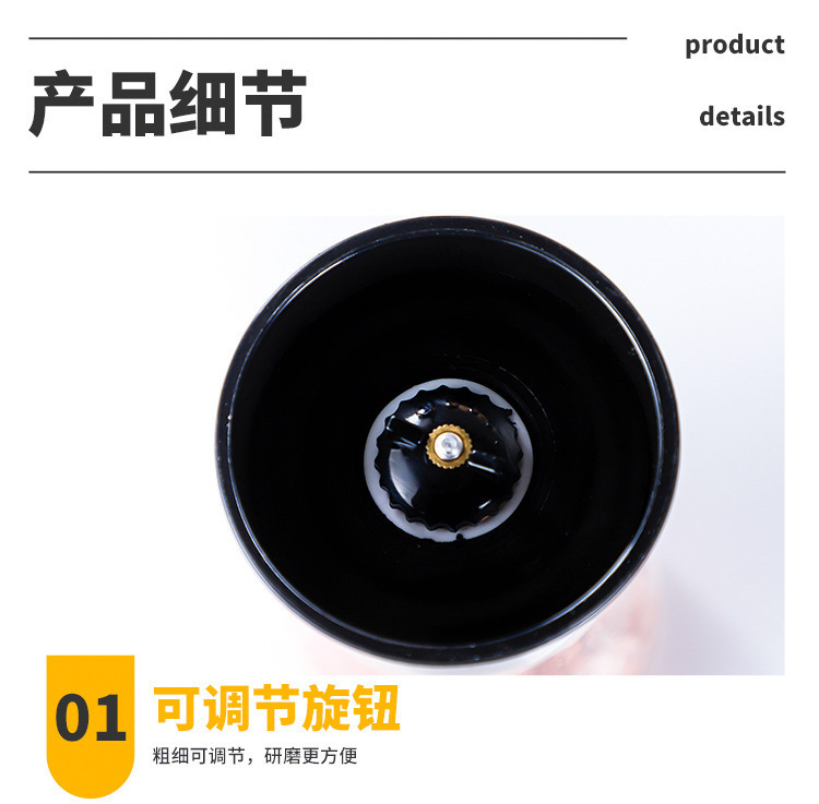 Kitchen Pepper and Peppercorn Grinder, Manual Spice Mill