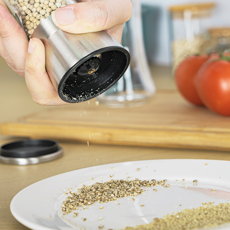 Stainless Steel Lid Ceramic Core Glass Grinder For Household Sichuan Pepper Coffee Grinding Bottle