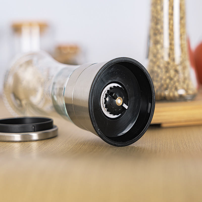 Stainless Steel Lid Ceramic Core Glass Grinder For Household Sichuan Pepper Coffee Grinding Bottle
