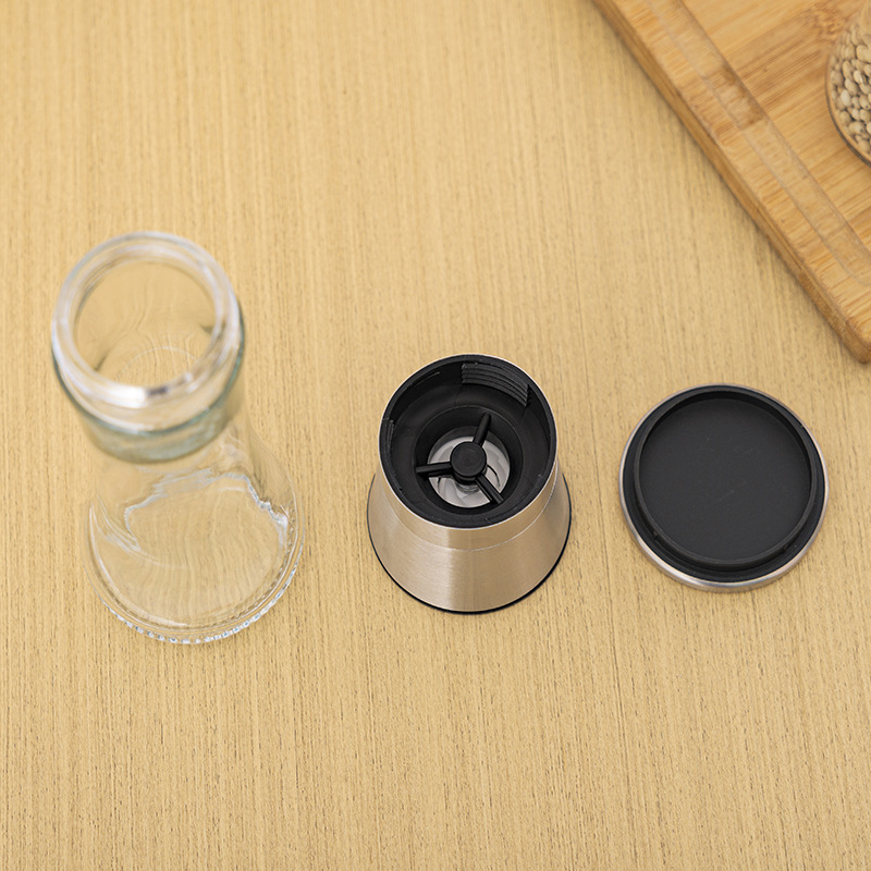 Stainless Steel Lid Ceramic Core Glass Grinder For Household Sichuan Pepper Coffee Grinding Bottle