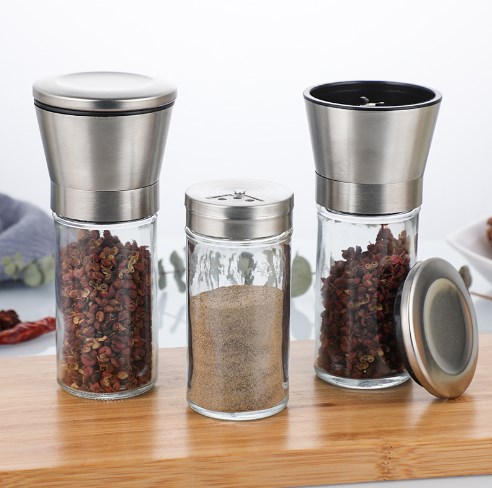 Home Grinder Black pepper sea salt Mung bean millet grater Ceramic core kitchen manual grinding bottle