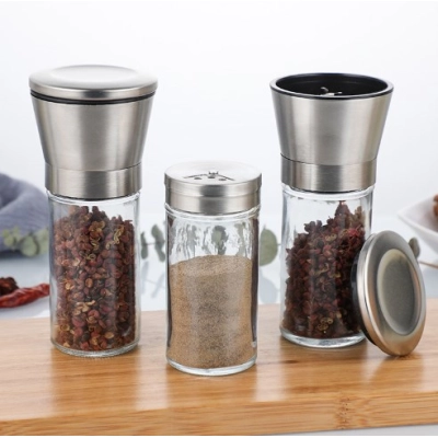 Home Grinder Black pepper sea salt Mung bean millet grater Ceramic core kitchen manual grinding bottle 01