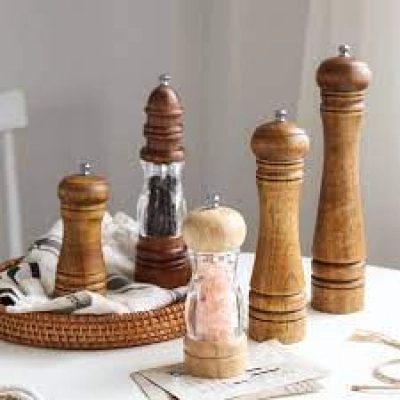 Home pepper grinder Wood seasoning bottle Manual grinding bottle 02