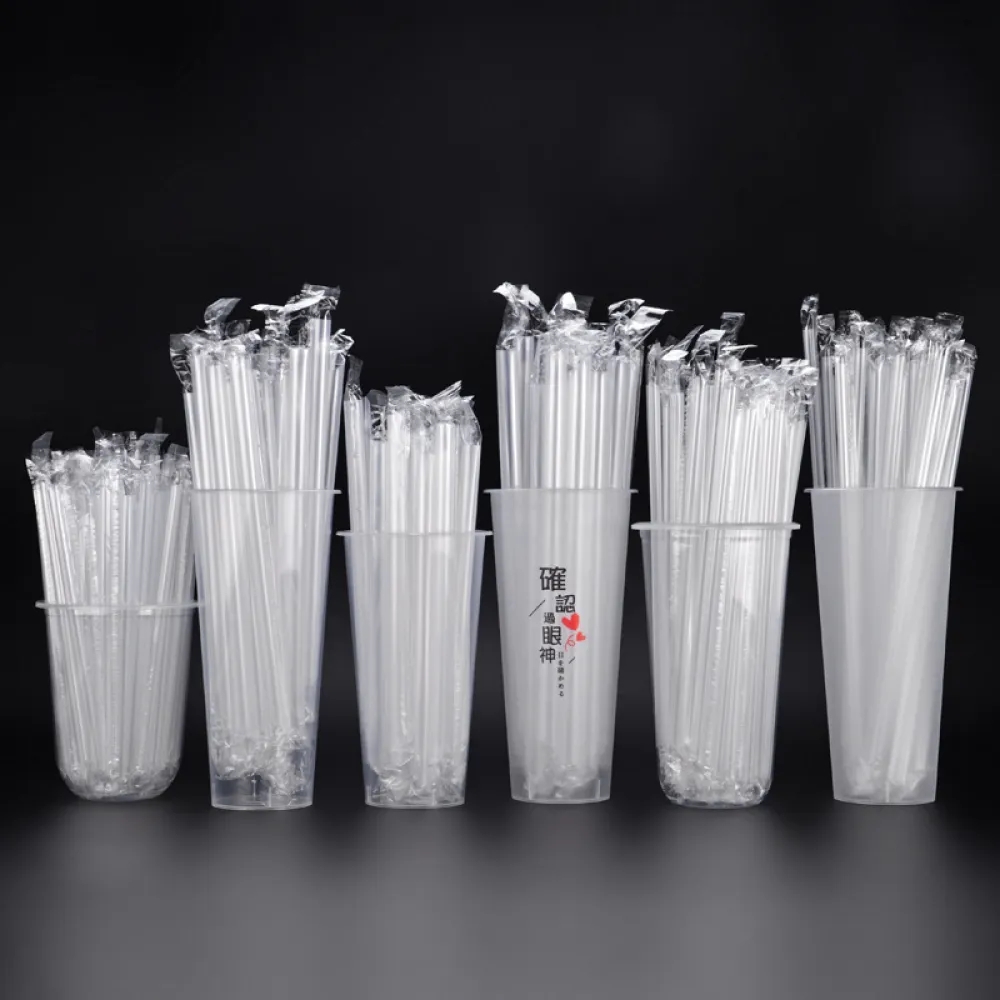 Disposable Straw Independent Packaging Milk Tea PP Clear Straight Tube Thick Straw