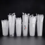 Disposable Straw Independent Packaging Milk Tea PP Clear Straight Tube Thick Straw